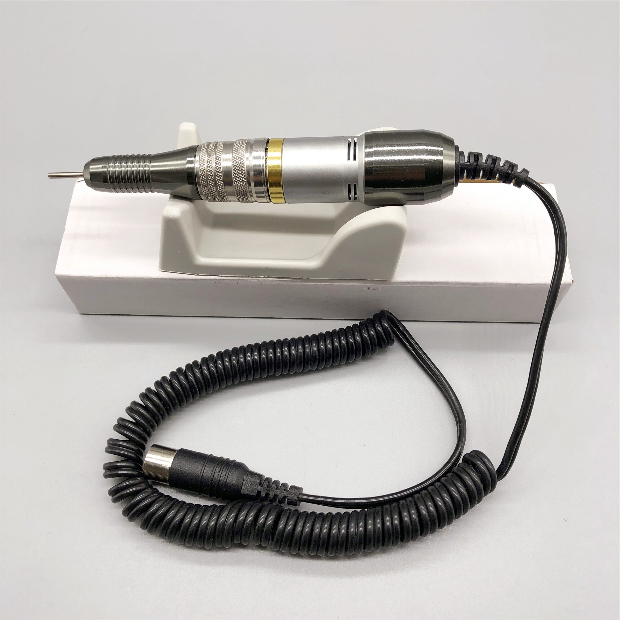 Máquina de manicura eléctrica con mango de SDH-H200, taladro potente de 65W, 35000RPM-SaeYang, 30000RPM, herramienta para uñas: Plata / EU
