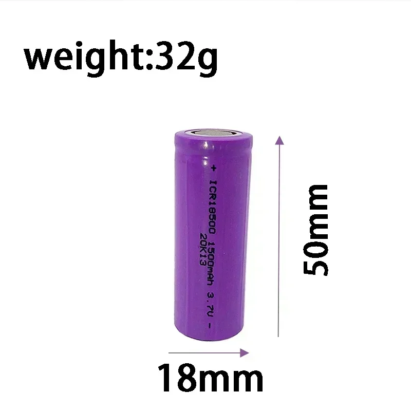 18500 Lithium ion battery, rechargeable battery, 18500 battery, 3.7V 1500mAh