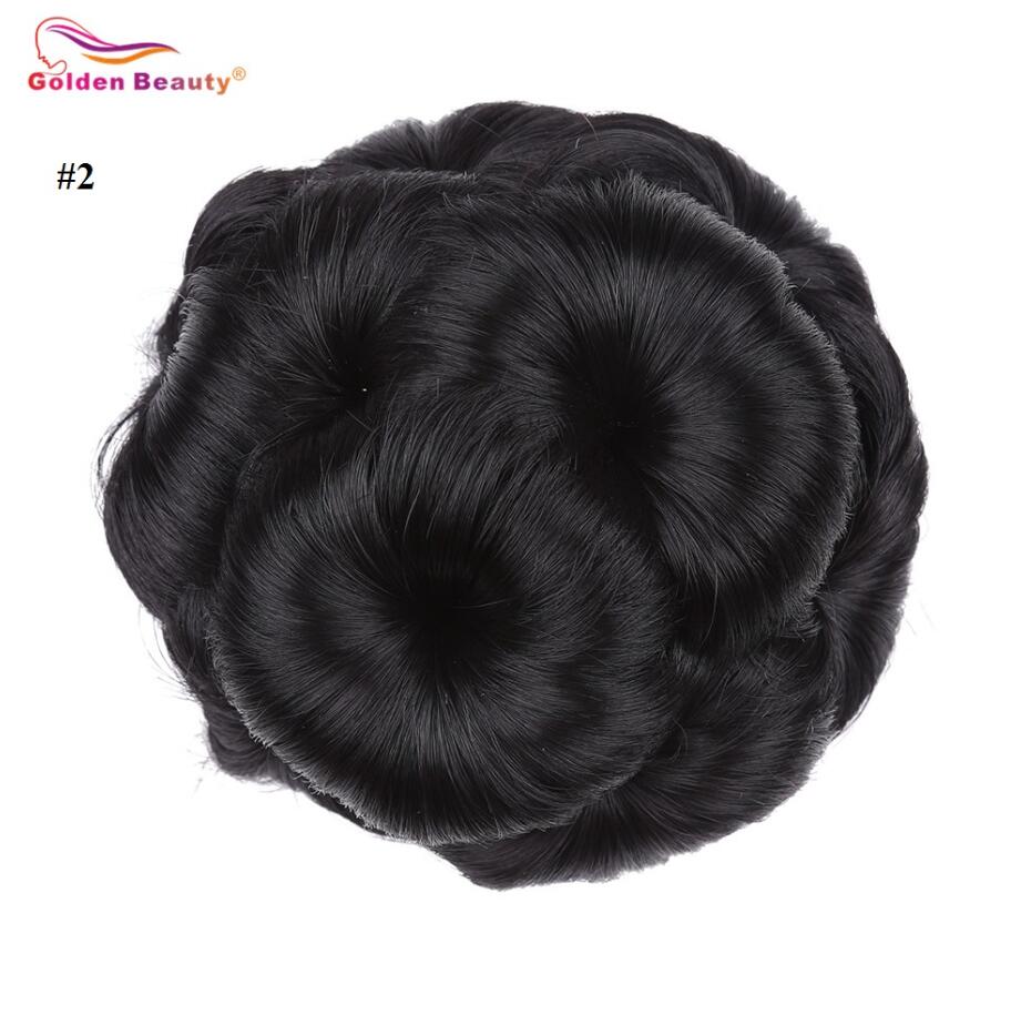 Curly Synthetic Hair Chignon Clip In Hairpiece Extensions with Plastic Combs Elastic Hair Bun Bride Wedding Updo Golden Beauty
