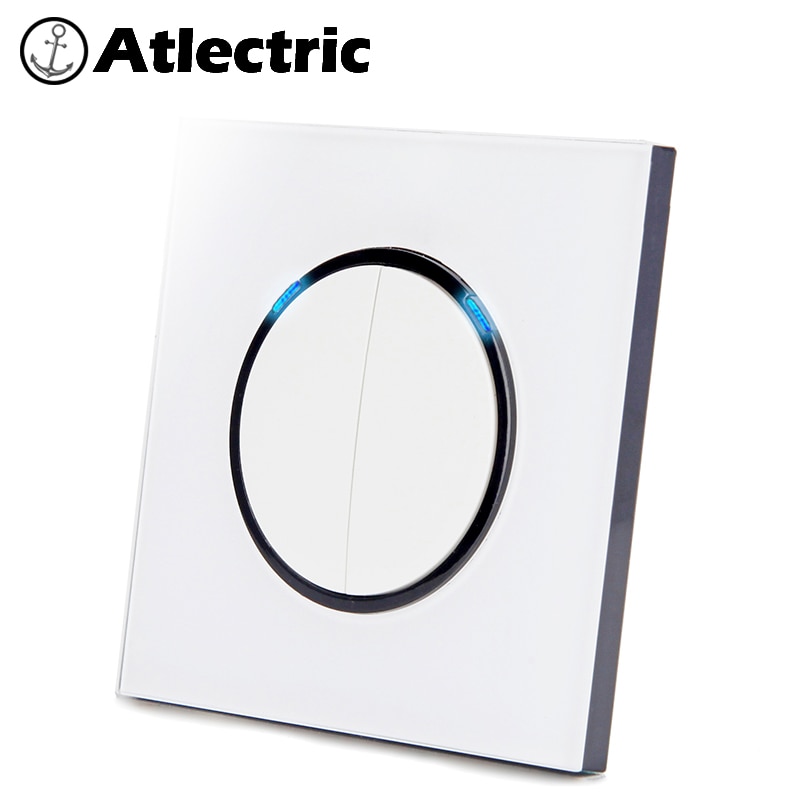 Atlectric 1 2 3 4 gäng 1 2 -vägs hem strömlampa strömbrytare på/av-knapp strömbrytare lampa ljus usb eu fr frankrike uttag glaspanel