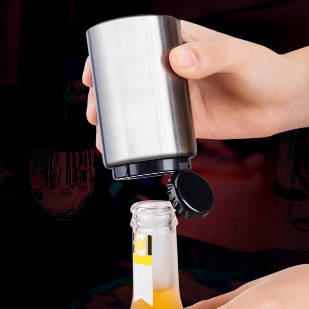 Automatische Flesopener Rvs Opener Bier Soda Cap Wijn Drinken Flesopener Set Keuken Accessoires Tool Gadgets