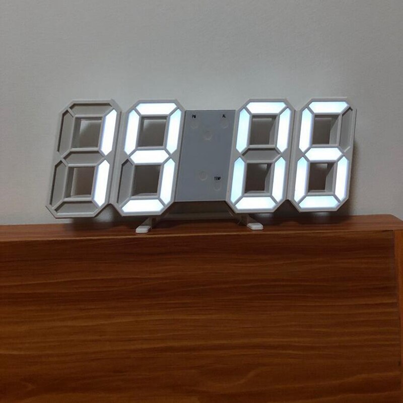 Smart 3d Digitale Klok Wekker Digitale Wandklok Led Elektronische Wekker Plaats Desktop Klok Temperatuur Klok