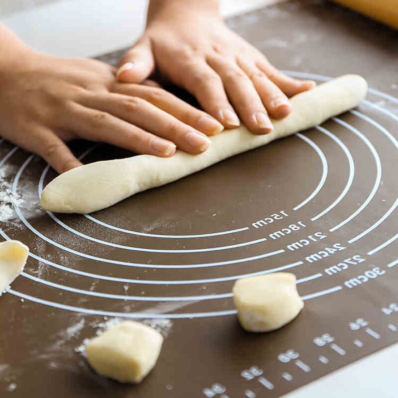70x50cm Silicone Non-Stick Baking Mat rolling pin With Scale Rolling Dough Pad Kneading Dough Mat Pastry Oven Liner Placemat