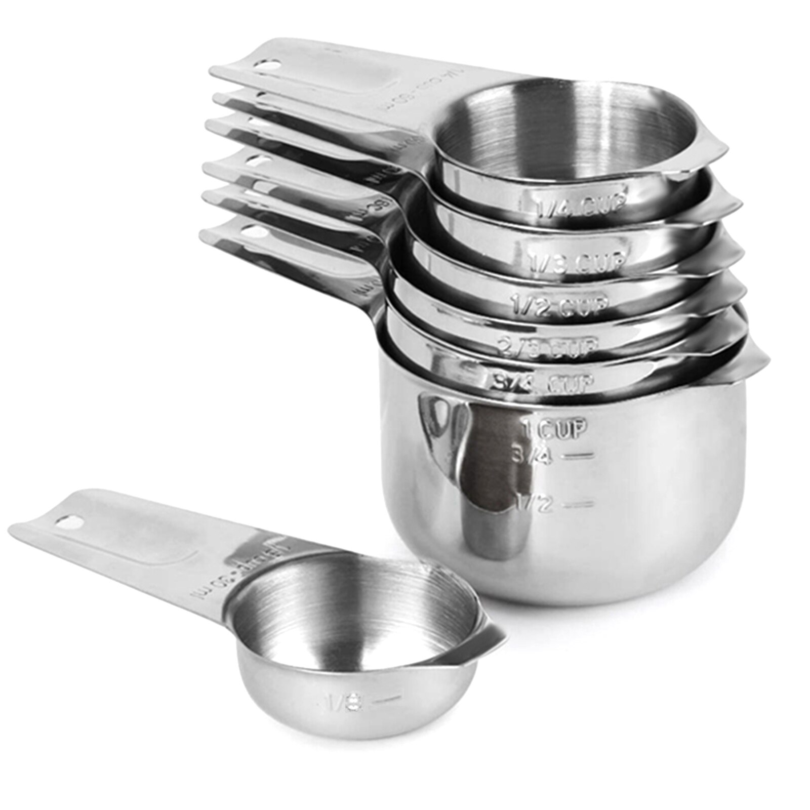 7Piece Stainless Steel Measuring Cup Baking Tools with Measurement Nesting Cups with Spout Kitchen Tool
