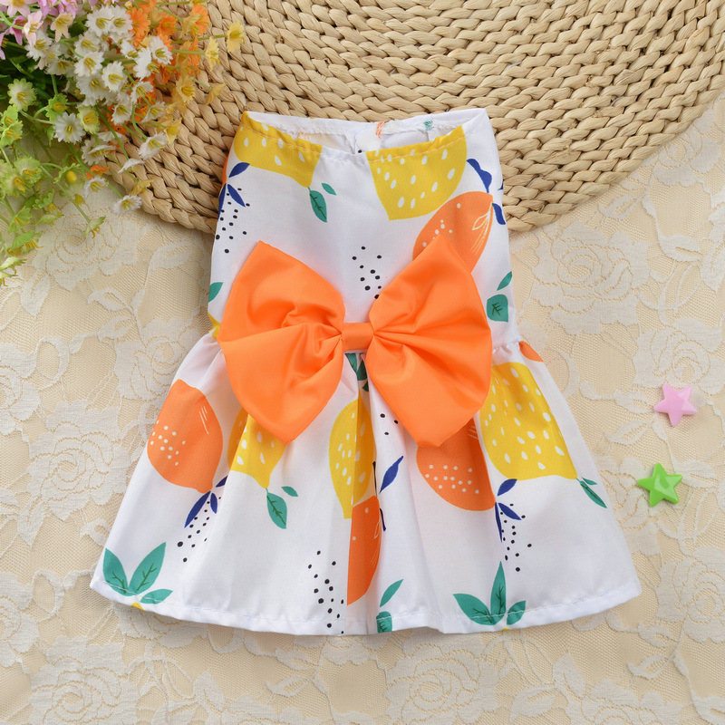 Cute Print Rabbit Clothes Summer Pet Dresses with Bow for Cats Rabbits Small Animals Clothing Outfit Bunny Dress Pet Supplies: XS / GRAY