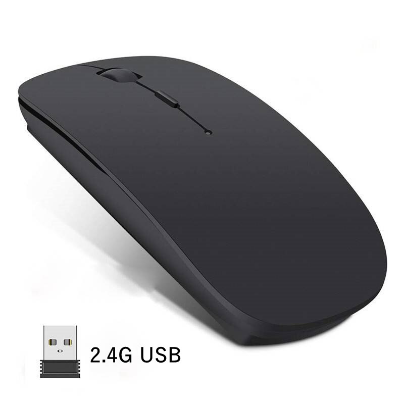 Draadloze Muis Voor Ipad Samsung Huawei Lenovo Android Windows Laptop Tablet Oplaadbare Draadloze Mause Voor Notebook Computer: Matte Black