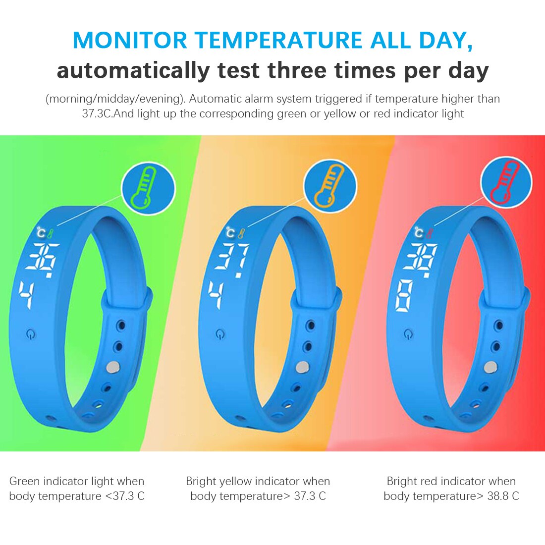 Blood Pressure Wristband Temperature Measure Smart Bracelet Heart Rate Smart Watch ECG+PPG MonitorIP67 Waterproof Alarm Clock