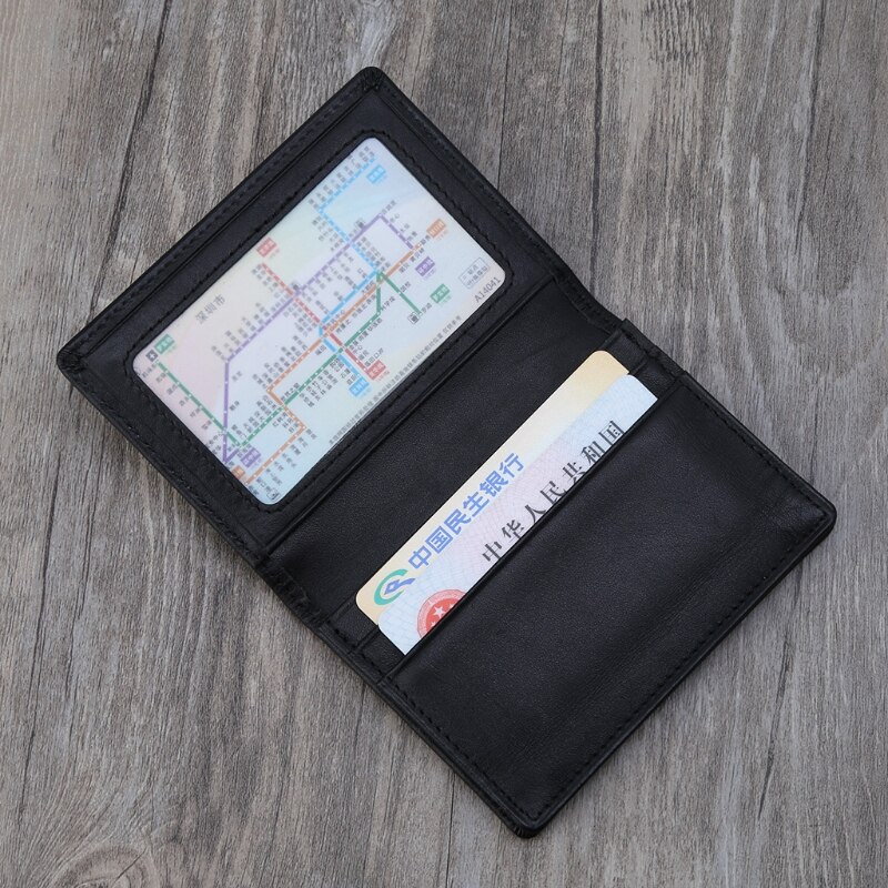 THINKTHENDO hommes en cuir noir extensible carte de crédit ID porte-cartes de visite étui portefeuille 10.5x7.5x1.5cm