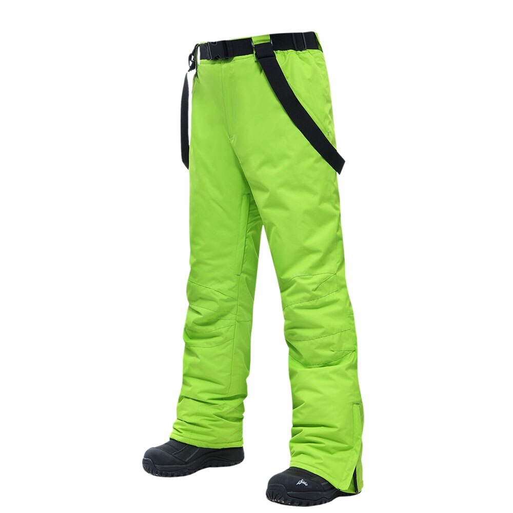 Outdoor -35 Degree Snow Pants Plus Size Elastic Waist Men Trousers Winter Skating Pants Skiing Outdoor Ski Pants for Women: Green / L