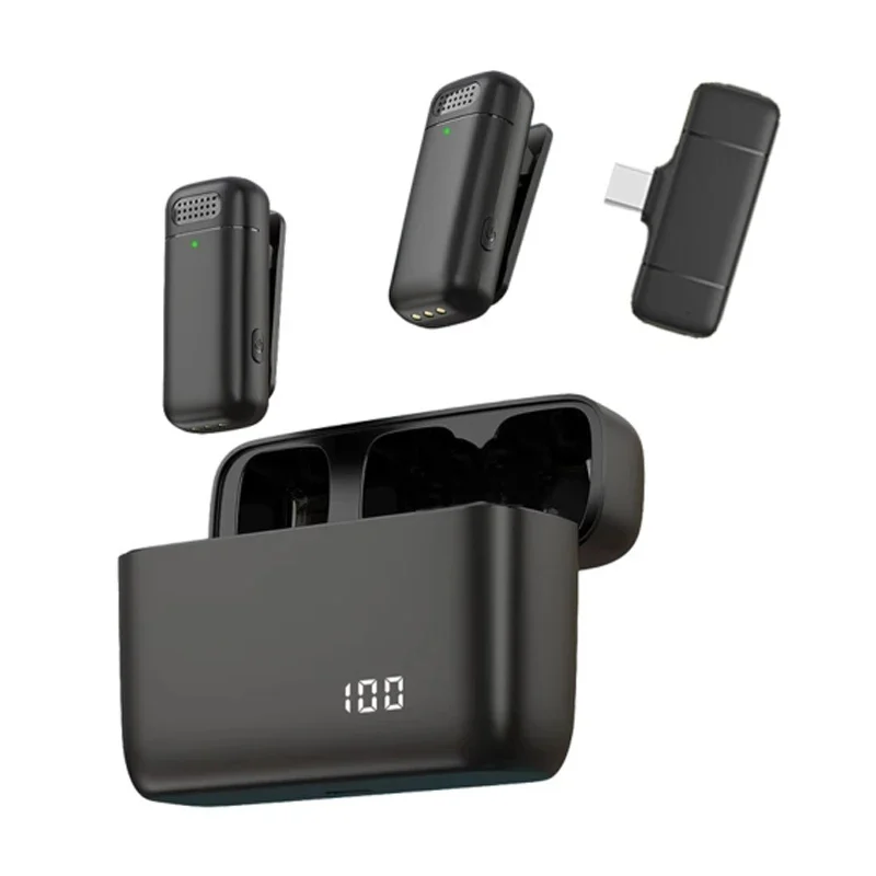 Mini Tragbare kabellos Lavalier-mikrofon Lärm die Ermäßigung Audio- Video Aufnahme Mikrofon Für iPhone Android Mit Ladung Kasten: Lila