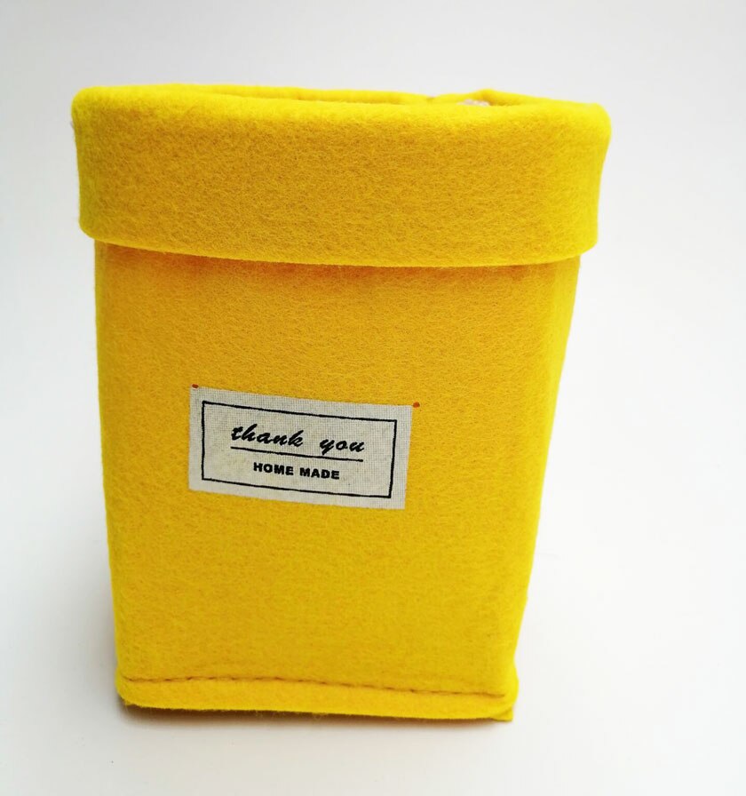 De almacenamiento de escritorio de la planta crece la bolsa a casa decoración Flor de escritorio cesta carnosa sentí Pot espesar jardín suministros jardinería Macetas: yellow
