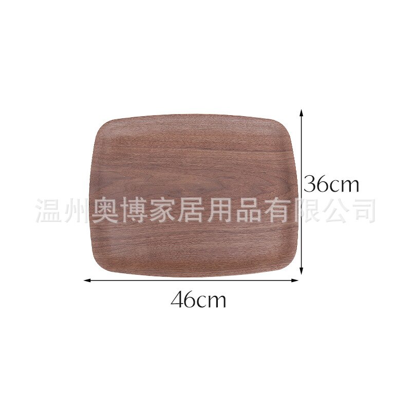 Wooden tray Fraxinus mandshurica black walnut Japanese-style wooden fruit tray tray household Multipurpose Dinner Drink plate: 46X36 B