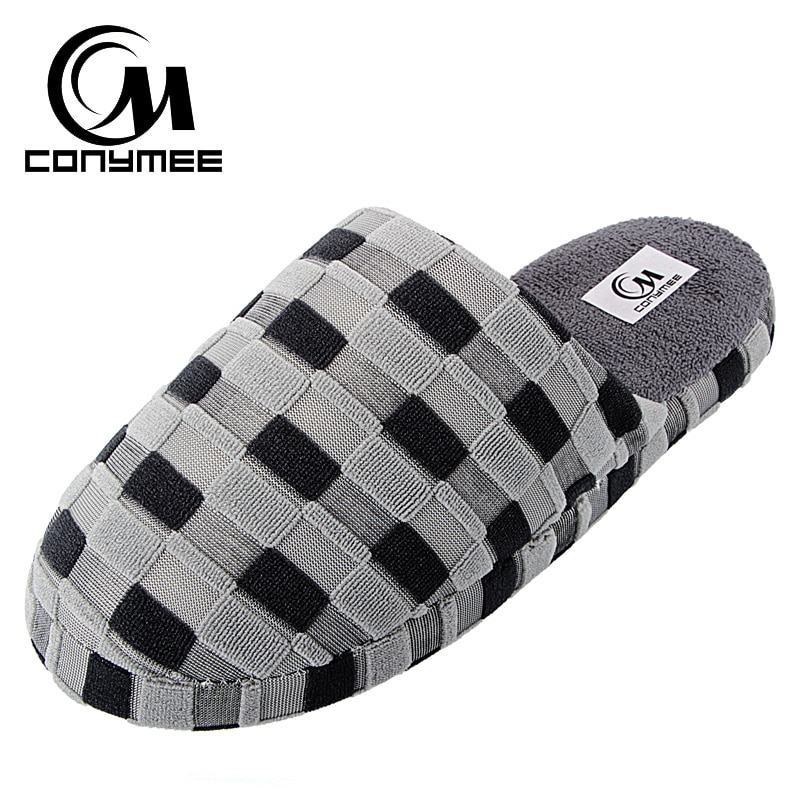 Thuis Slippers Winter Suede Schoenen Warm Katoen Casual Sneakers Voor Man Indoor Pluche Pantufas Slipper Plaid Terlik