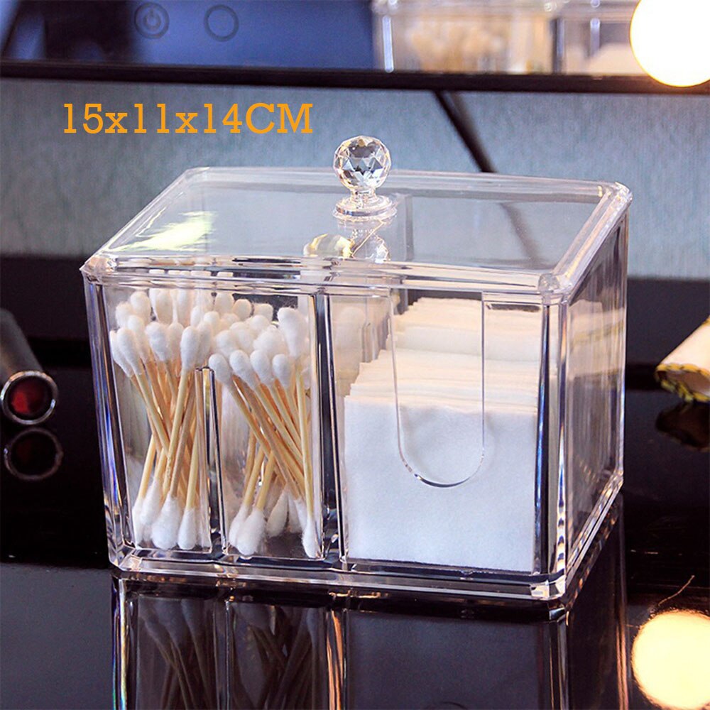 Storage Box Acrylic Storage Jar Cotton Swab Cotton Cotton pad box Ball Plastic Medicine Jar Dispenser Bathroom Accessories: F  only box