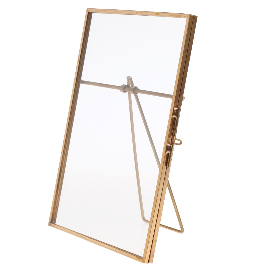 Metal &amp; Glass Freestanding Photo Picture Frame Portrait Holder