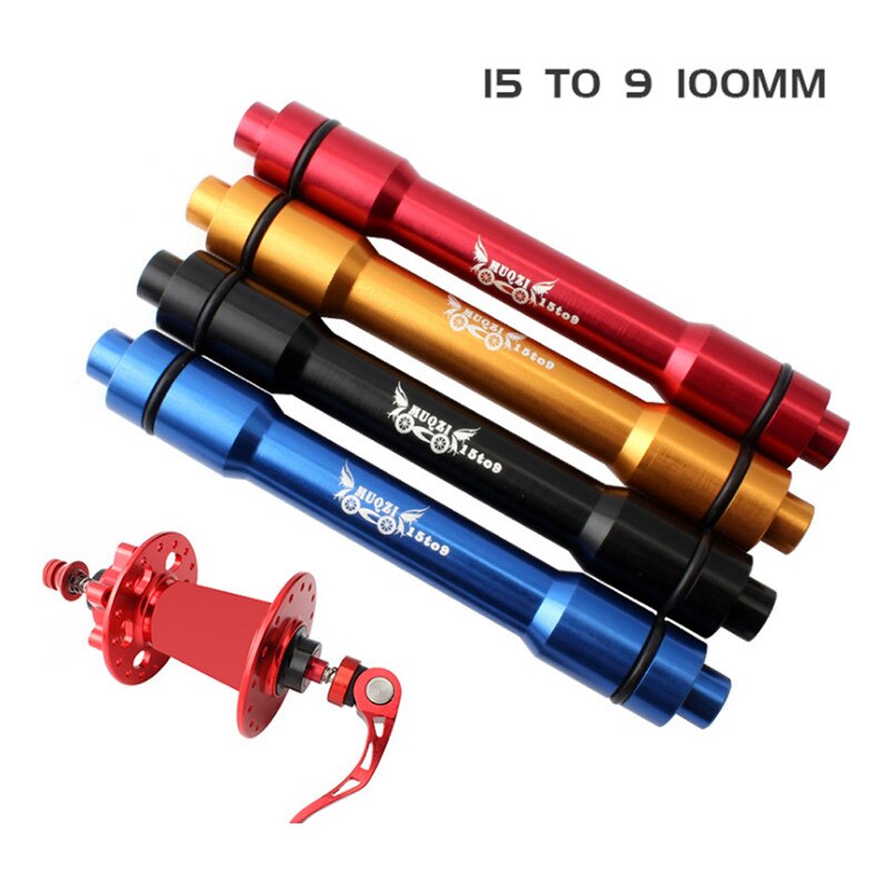 15mm to 9mm qr adapter mtb cykel gennem aksel nav quick release 100mm cykel forhjul nav adapter