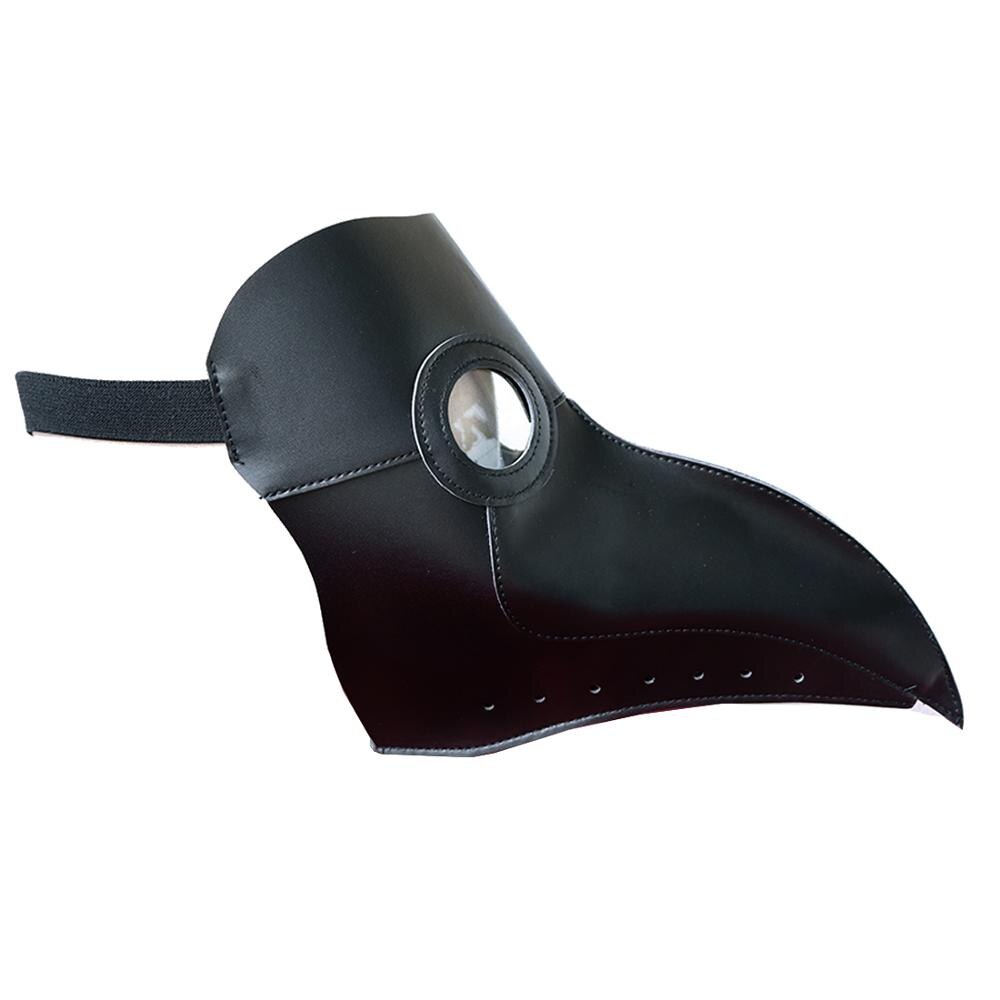 Hvid sort pest læge pu læder maske halloween fugl lang næse næb steampunk masker: Mk01