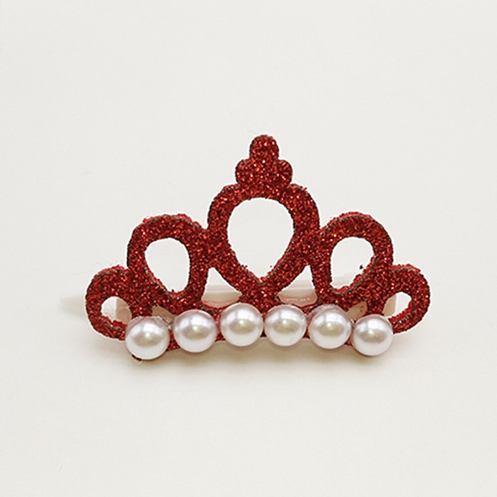 Accessoires Yorkshire en forme de couronne en perles pour petits chiens, Clips pour cheveux et chats de toilettage, 1 pièce: E