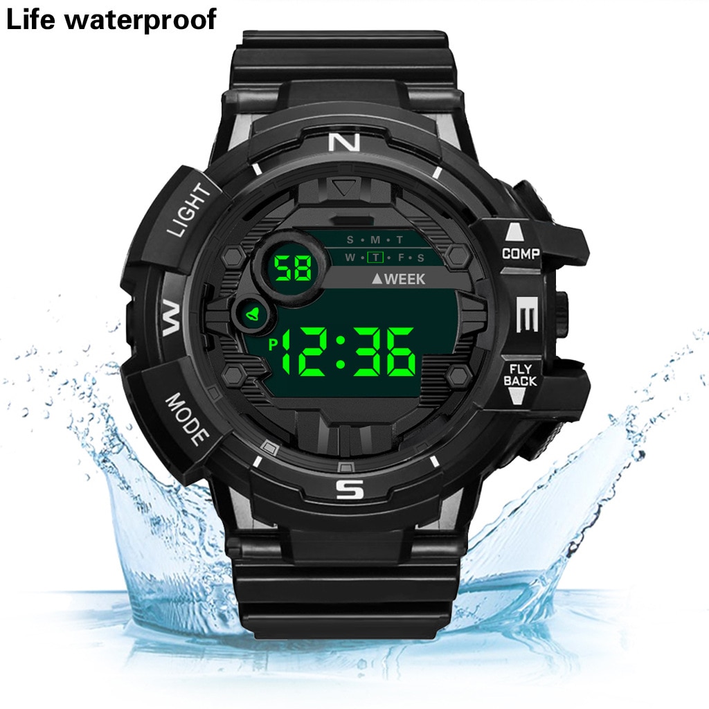Luxury Mens Digital LED Watch Date Sport Men Outdoor Electronic Watches Waterproof LED Digital Wrist Watch Clock Male Relogio