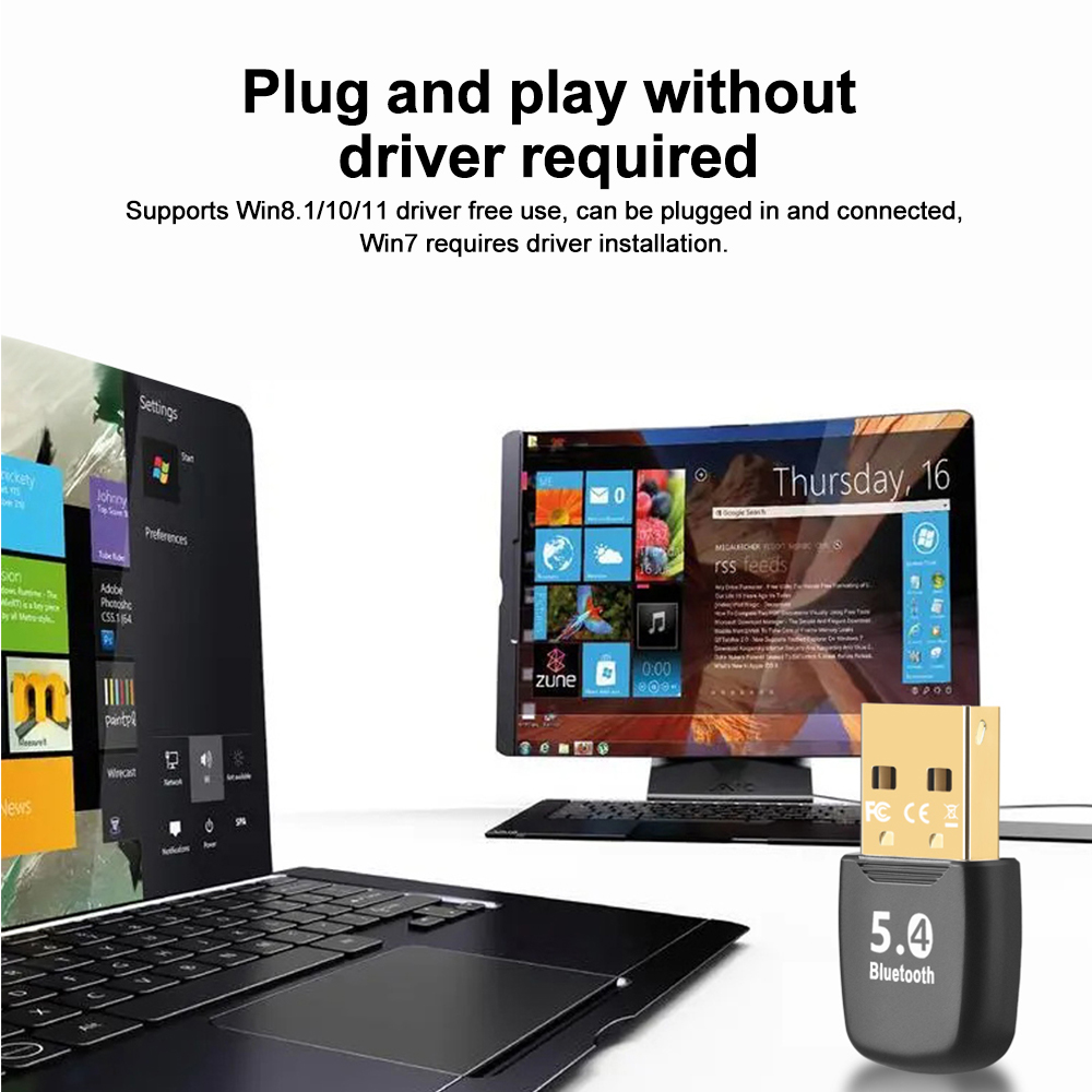 Usb bluetooth 5.4 adaptador receptor de áudio música transmissor para pc alto-falante portátil soundbox mouse sem fio transmissor usb