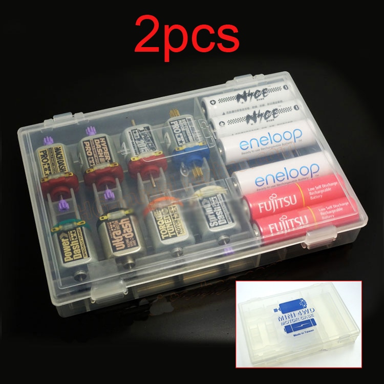 2Pcs Tamiya Mini 4WD Motor Case Batterij Box Storage Case Tool Box