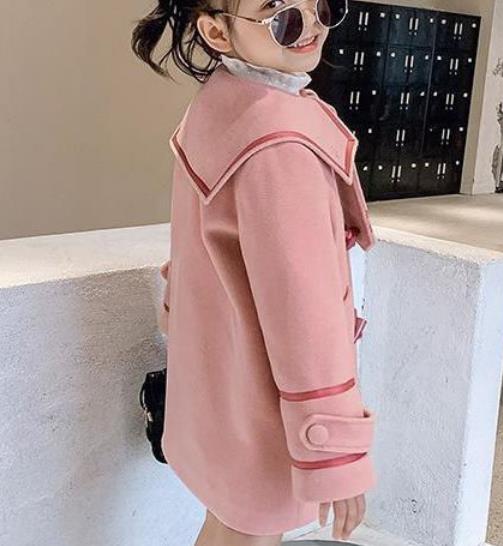 Abrigo de lana estilo pijo para niña, abrigo grueso y cálido, mezcla de lana vintage, prendas de vestir, Otoño e Invierno