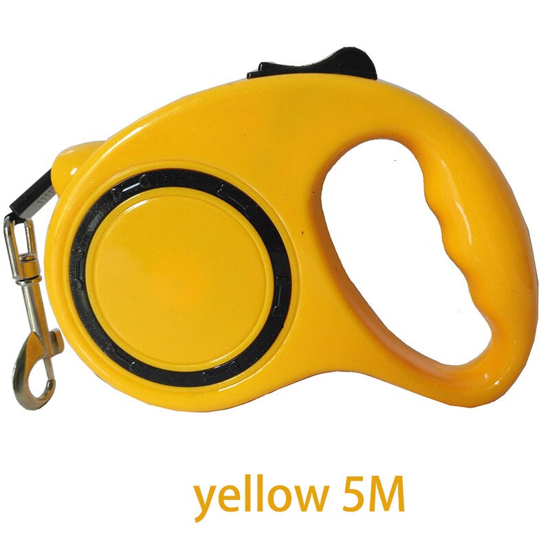Automatische telescopische hondenriem, automatische hondenriem, automatische hondenriem, automatische telescopische hondenriem, draagbare hondenriem: Geel 5m