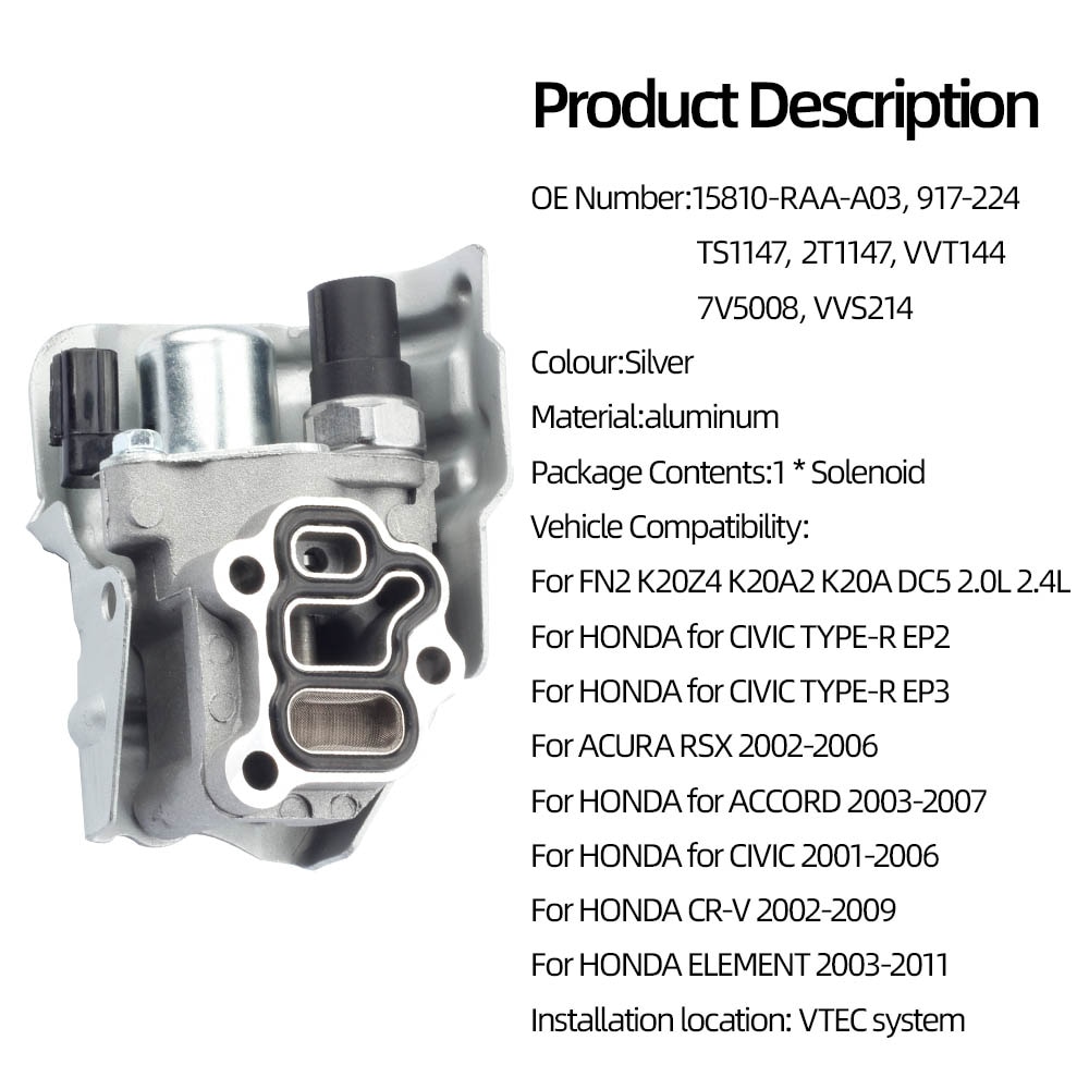 VTEC Solenoïde Klep - 15810-RAA-A03 15810-RAA-A02 - voor Honda Civic Accord CR-V Element Acura TSX RDX