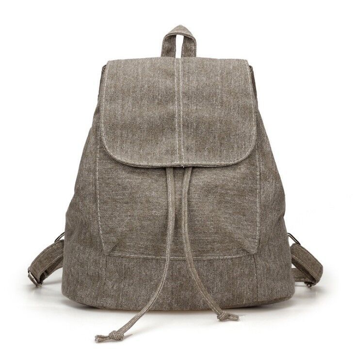 Denim toile femmes sac à dos cordon sacs d'école pour adolescents filles petit sac à dos femme sac à dos ZF9936: Khaki