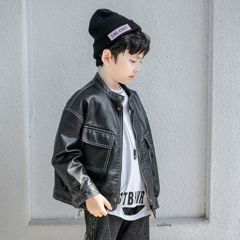 Leather Jacket Infant Baby Boy Jackets Motorcycle Jacket Leather