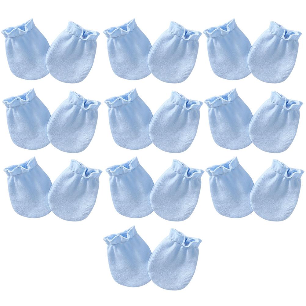 10Pairs Newborn Baby Anti-Scratch Gloves Cotton Breathable Cotton Mittens Covers Baby Anti-Scratch Gloves For 0-6 Months Baby: Blue