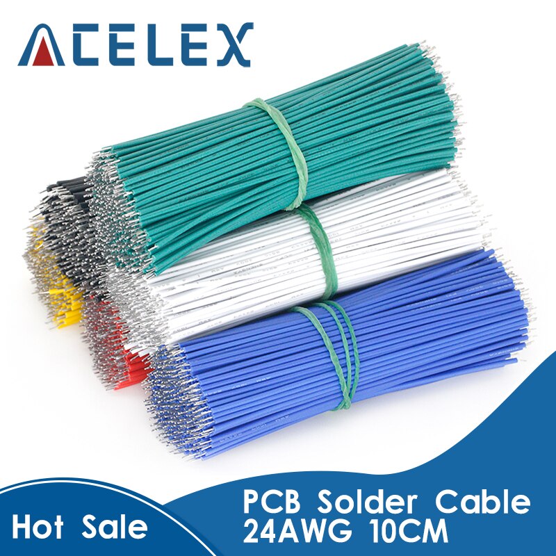 100PCS Tin-Plated Breadboard PCB Solder Cable 24AWG 10CM Fly Jumper Wire Cable Tin Conductor Wires 1007-24AWG Connector Wire