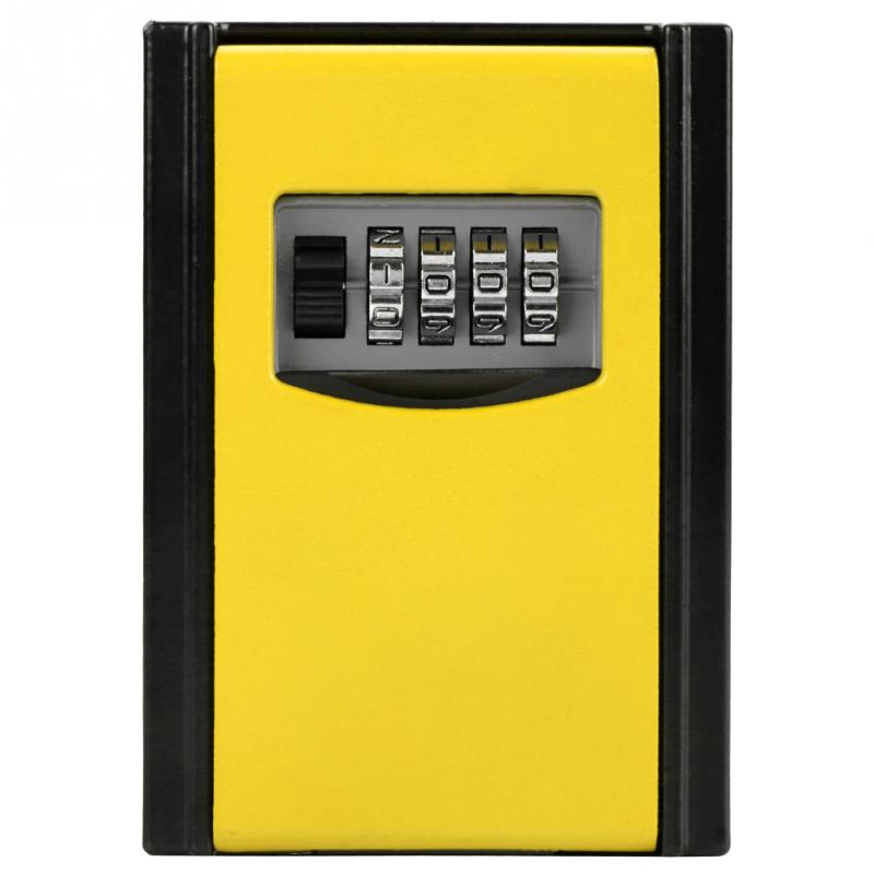 4 Digit Combination Password Lock Safe Box Keys Storage Box Wall Mounted Safety Organizer Boxes Locks: Yellow