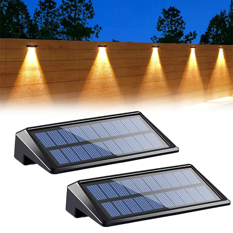 Lámpara Solar de pared, luces LED solares para valla, impermeables para exteriores, para balcón, patio, decoración de jardín, iluminación de pared Exterior