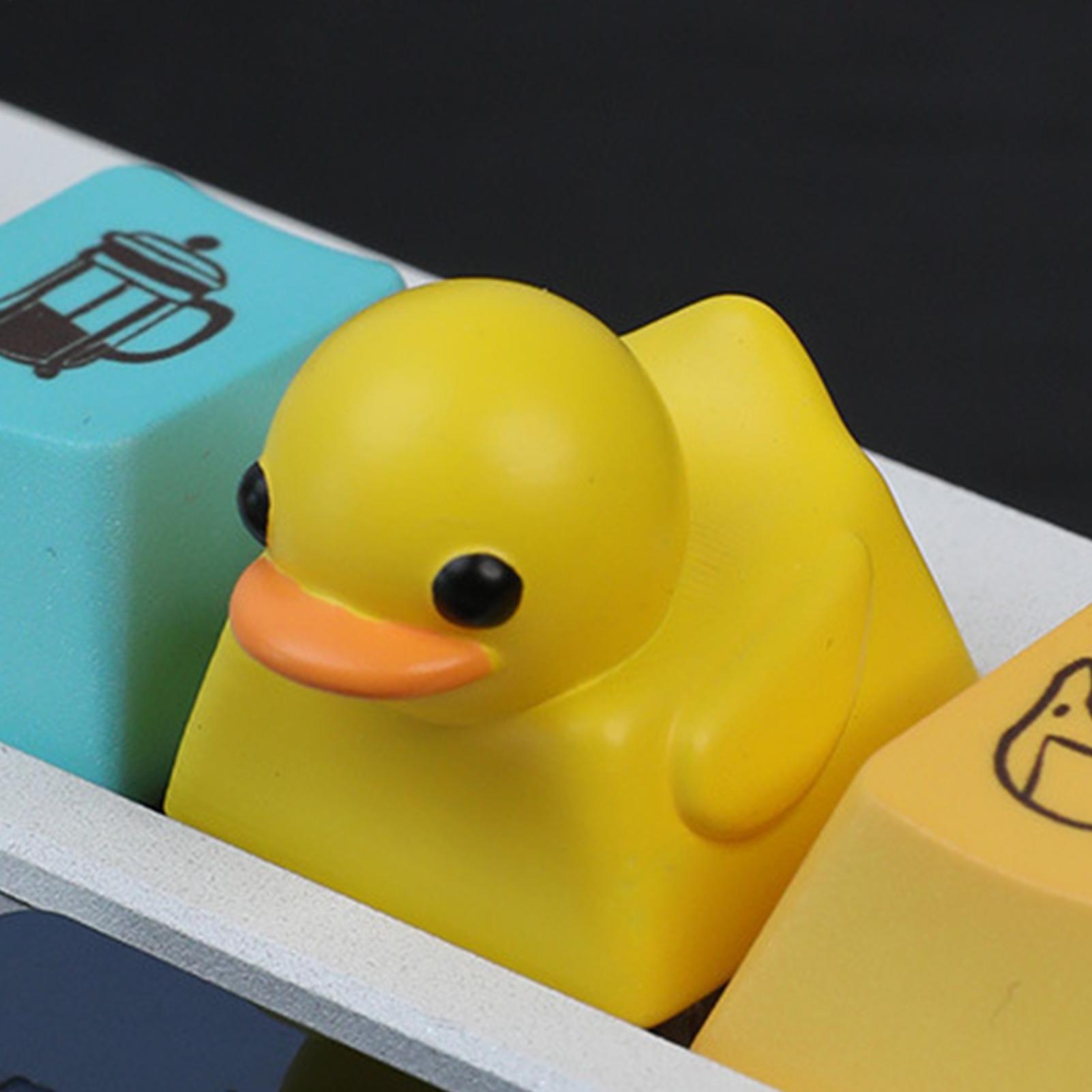 Gorros de teclado de pato personalizados, teclas artesanales de pato amarillo, juego de teclas amarillas, accesorios de juego, decoraciones, para amantes de los patos
