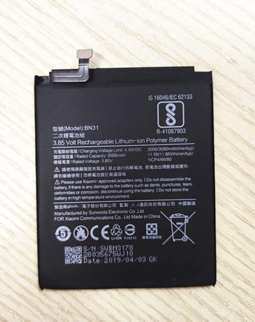 Nouvelle batterie de BN31 3080mAh pour Xiaomi Mi 5X Mi5X / Redmi Note 5A / Note 5A Pro BN31 batterie de téléphone