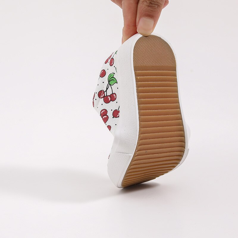 DB16537-zapatos de dibujo de fruta para niña, zapatillas adorables para niña recién nacida