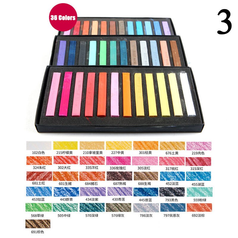 Oil pastel 12/24/36/48 Colors Art Drawing Color Crayon Set Soft Dry Pastel Artist Student Graffiti Painting Drawing: 3