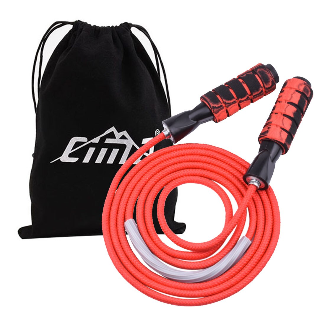 Cuerdas de saltar de 3M, bolsa de Cable de velocidad ajustable para Crossfit, cuerda de saltar de plástico gruesa de doble rodamiento, equipos deportivos de Fitness: Rojo