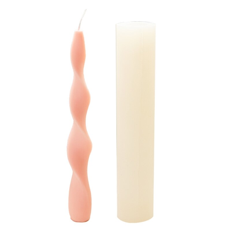 Geometric Rotating Spiral Candle Mold Irregular Shape Crystal Epoxy Production Mould Long Twisted Candle Making Tools