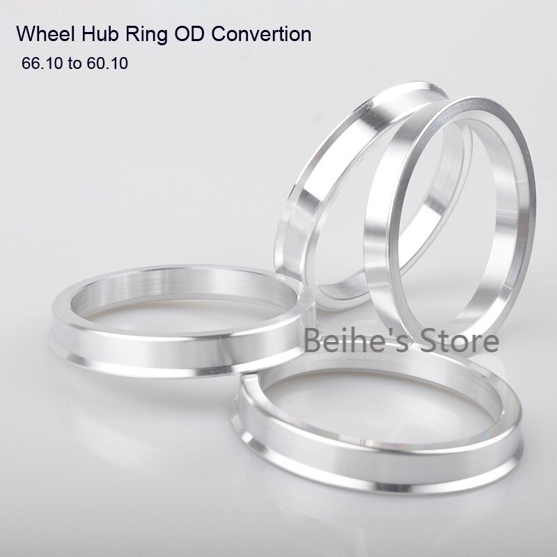 4pcs Wheel Hub Center Rings Aluminum Alloy Centric Hub Ring OD 66.1MM to ID 60.1MM