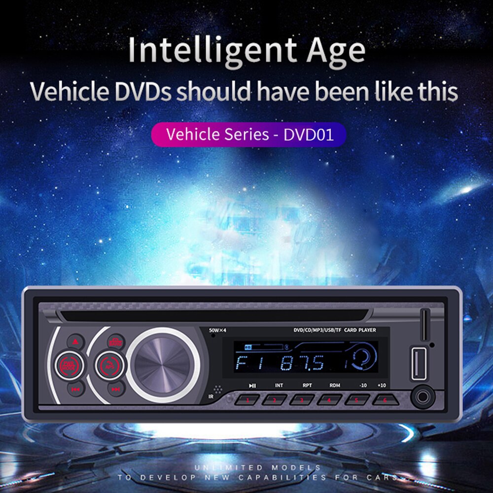 1-Din Auto Multimedia Dvd/Vcd/Cd Speler Universa Auto Radio Bluetooth Auto MP3 Muziekspeler
