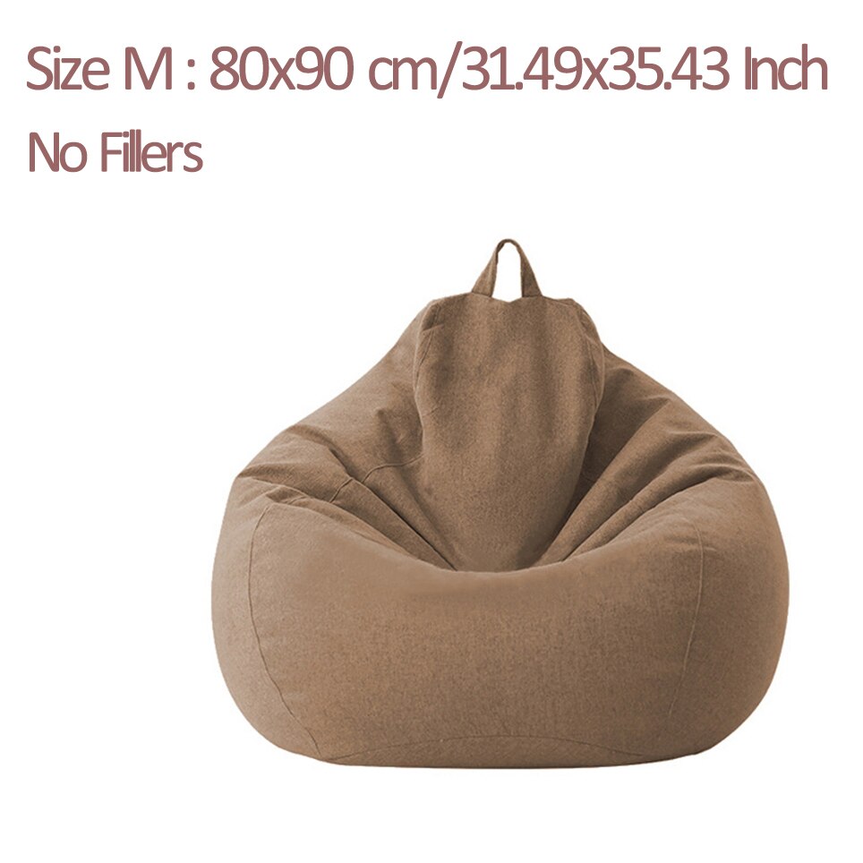 Sitzsack Sofa Stuhl keine füllstoff Tuch stuhl liege sitz sitzsack kissen Große Sitzsack Gefüllte Lagerung für freundlicher Erwachsene 70*80cm: M Braun