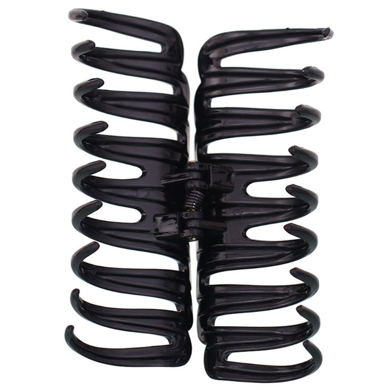 Pinza grande y gruesa para el pelo Jumbo para mujer, pinza negra para cola de caballo, abrazadera geométrica Simple, resorte de ducha de baño, pinza de plátano, 12cm