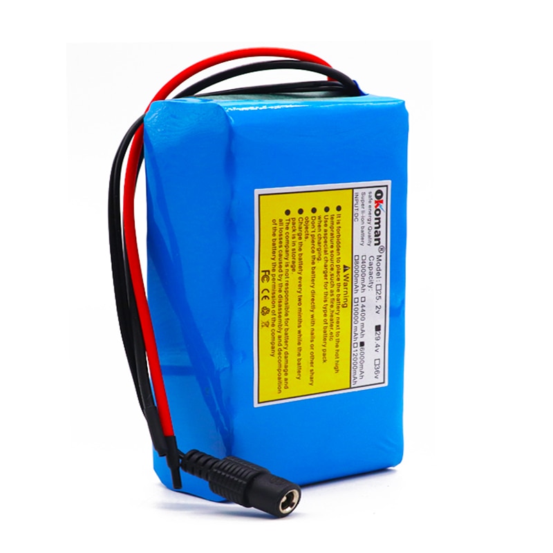 100% High capacity 24V 6Ah 18650 Battery li-ion battery pack 29.4v 6000mah Electric bicycle moped /Li-ion battery with charger