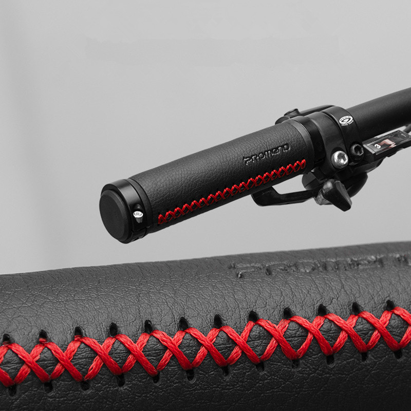 Promend Fahrrad Griffe Anti-Skid Faser Komfortable leder Bike Lenker Griffe Lock-on Mountainbike Griff Bar Griffe