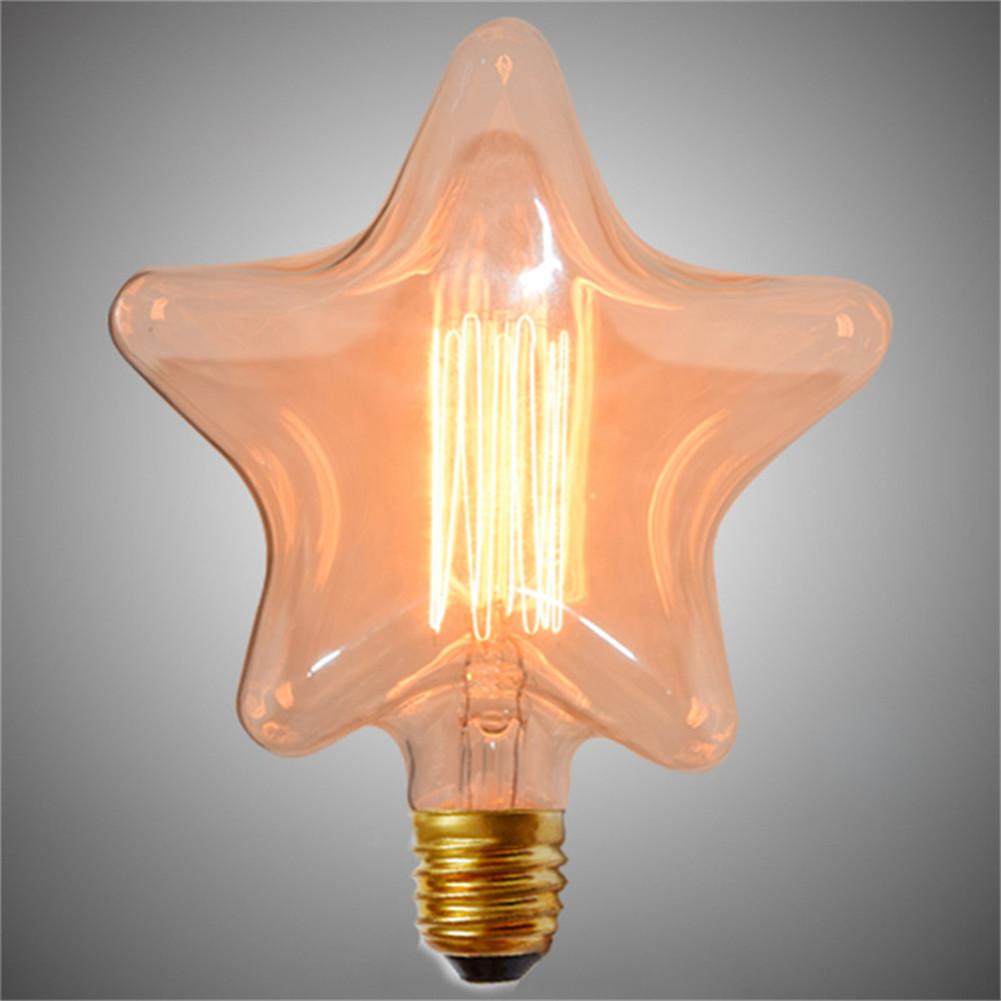 E27 110V / 220V Retro Edison Lamp Ster Hartvormige Mooie Hoge Helderheid Lamp Glas Warm Wit Licht mooie En Elegante