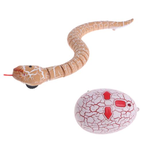 Nyhed fjernbetjening slange klapperslange dyr trick skræmmende ondskabs legetøj: Orange