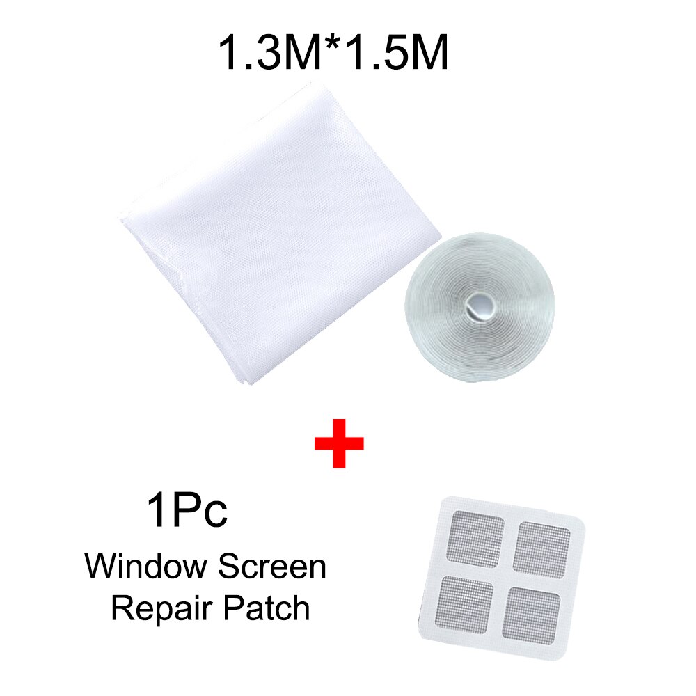 Window Screen Mosquito Net Curtain Fly Mosquito Window Net Mesh Indoor Insect Fly Screen Curtain Mesh Bug Net with Tape: 1PC 1.3Mx1.5M White