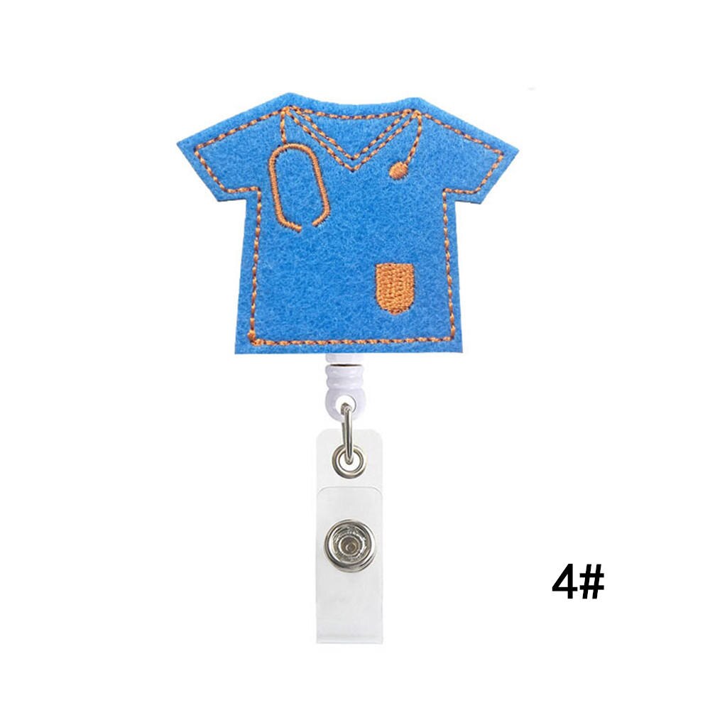 1PCS Cute Retractable Nurse Badge Reel Clip Badge Holder Students Doctor ID Card Holder Kawaii Needle Organ Heart Pattern